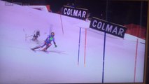 A drone crashes and almost kills Marcel Hirscher