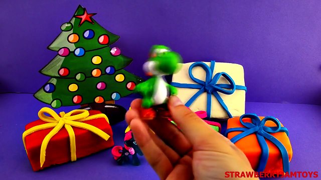 Frozen Play Doh Shopkins Barbie MLP Finding Nemo Yoshi Christmas Surprise Eggs StrawberryJamToys