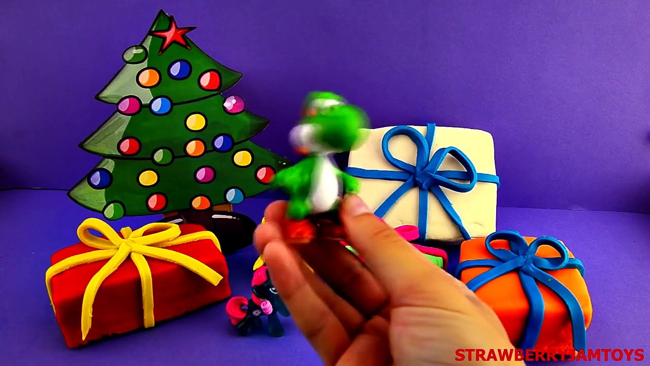 Frozen Play Doh Shopkins Barbie MLP Finding Nemo Yoshi Christmas Surprise Eggs StrawberryJamToys