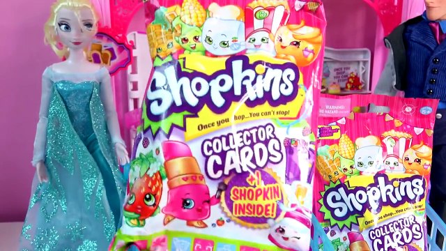 Disney Frozen Queen Elsa VS Prince Hans Unboxing 2 Shopkins Collector Card Blind Bags whil