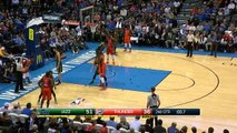 Russell Westbrook Throws it Off Rodney Hoods Back and Beats the Buzzer