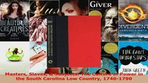 PDF Download  Masters Slaves  Subjects The Culture of Power in the South Carolina Low Country Download Full Ebook