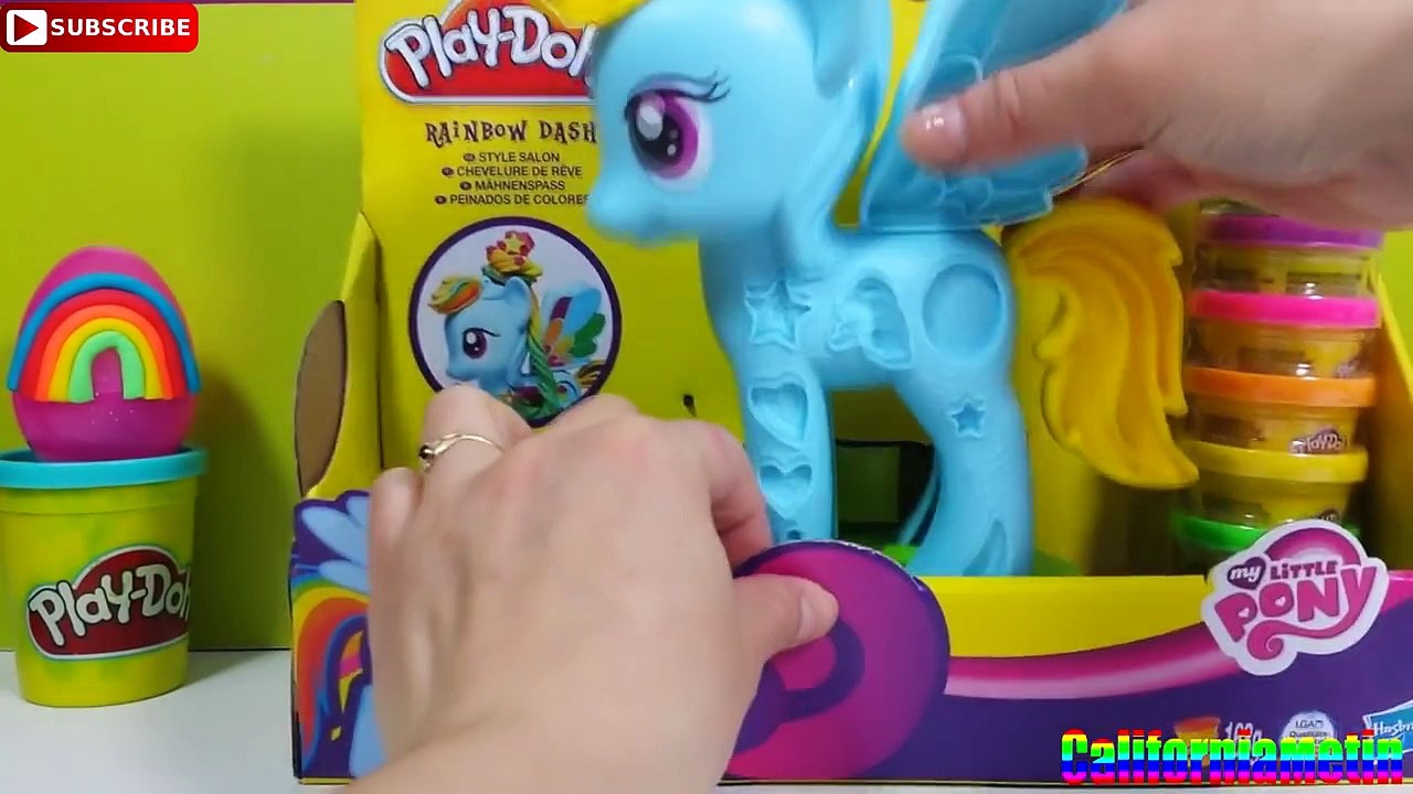 Play Doh Rainbow Surprise Eggs Dash My Little Pony Style Salon Chevelure De Rêve Peinados De Colore