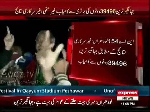 Jahangir Tareen's victory speech after defeating Sadiq Baloch _npmake