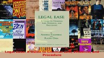 PDF Download  Legal Ease A Guide to Criminal Law Evidence and Procedure Read Full Ebook