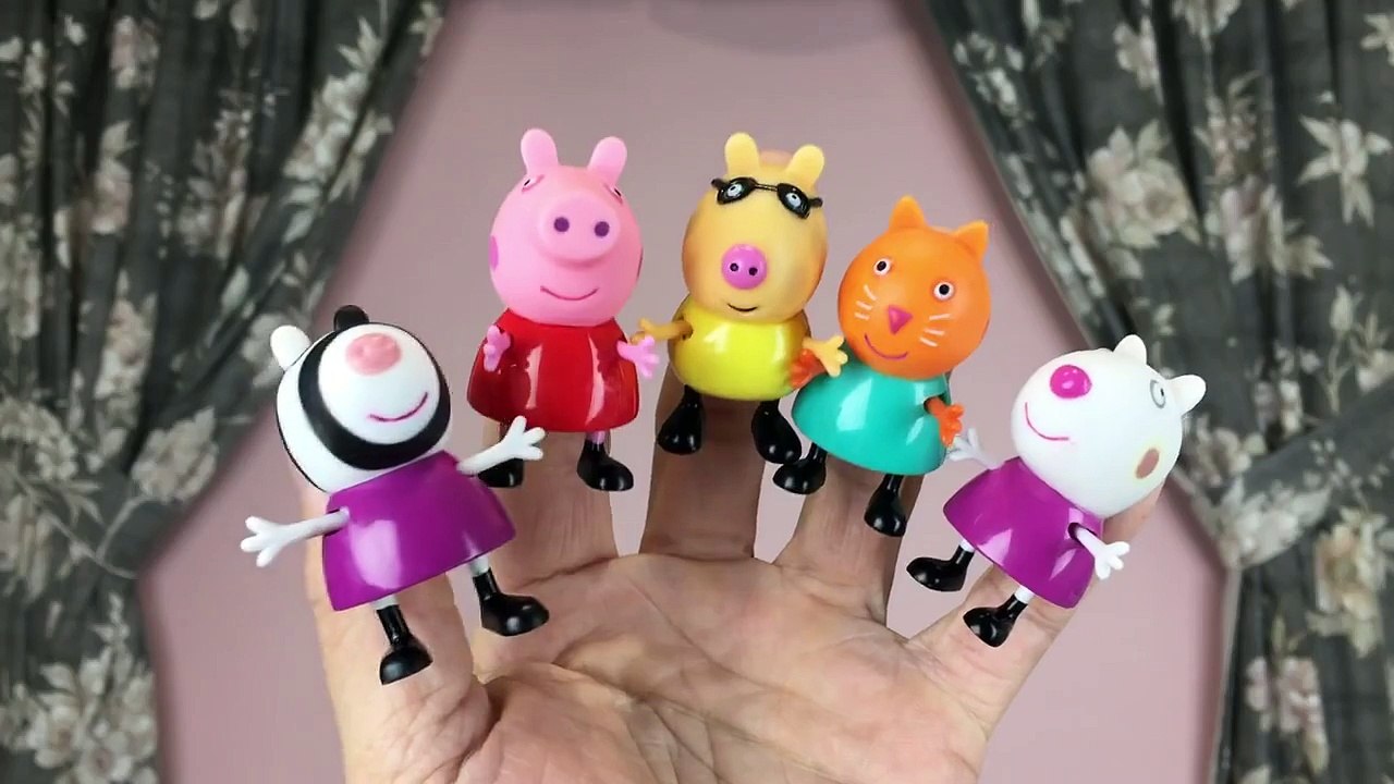 Peppa Pig Friends Finger Family Nursery Rhyme Suzy Sheep Peppa Pig Candy Cat Zoe Zebra Pedro Pony