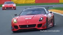 Ferrari 599XX Evo in Action! Glowing Brakes, Accelerations and Downshifts!