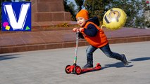 ► Катаемся на самокате с шариком Миньон по парку Шевченко Ride on scooter with Minion Balloon Vlog