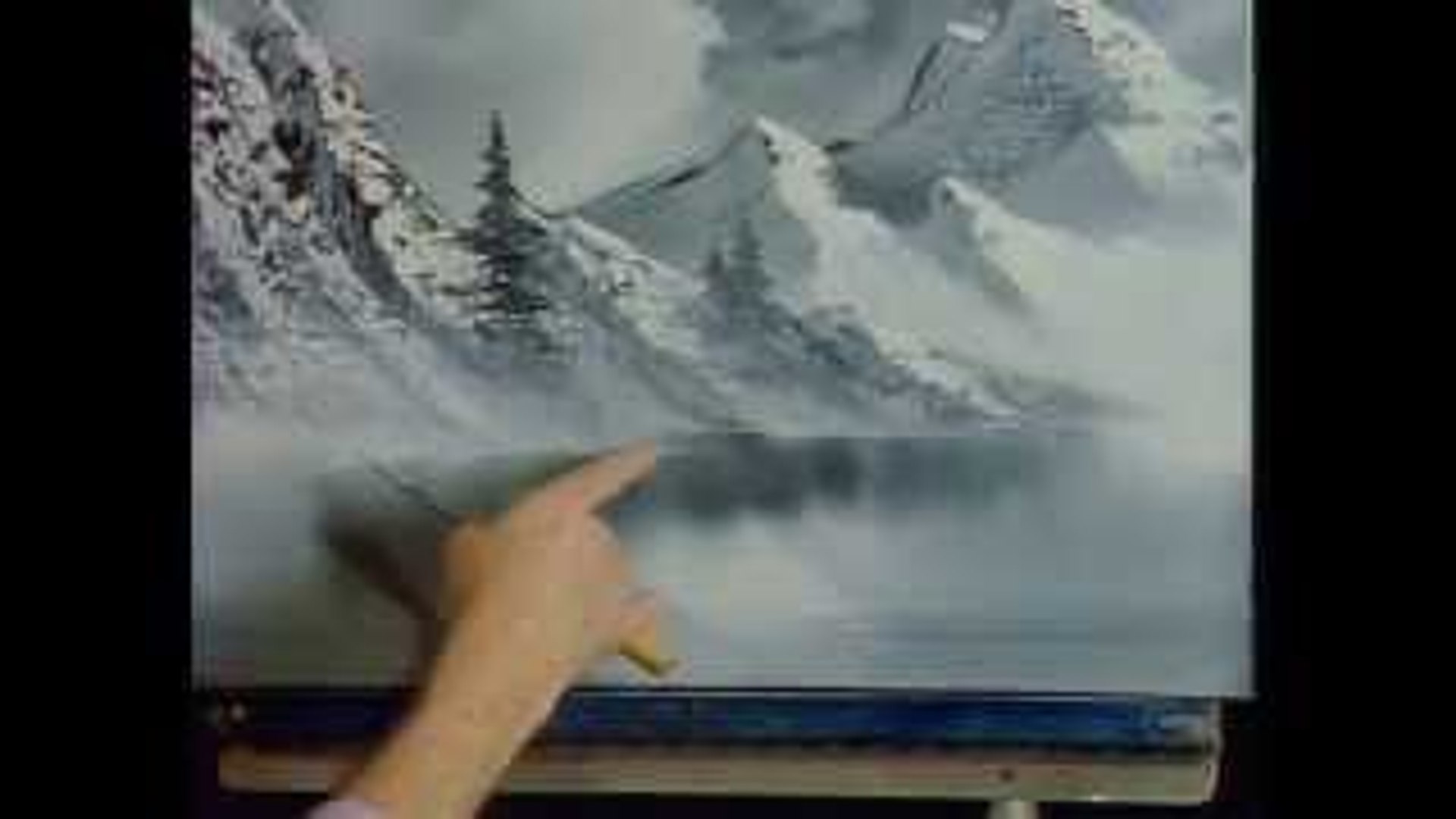 Bob Ross does a black-and-white painting for colorblind fan - Upworthy