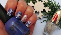 Christmas Snowflakes Nail Art