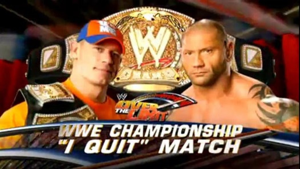 John Cena vs Batista WWE Championship I Quit Match Over the Limit 2010