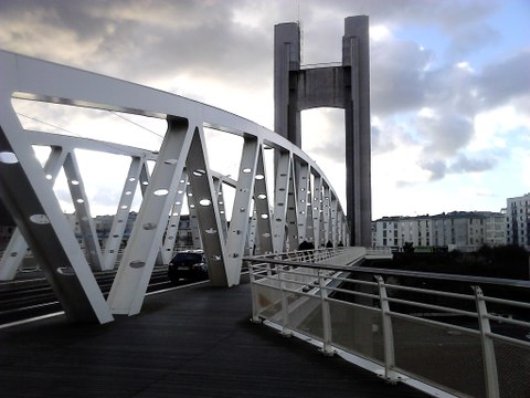 Brest .Pont de Recouvrance en 1954 ( Brest ) France