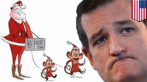 Ted Cruz mad cartoon says his kids are props after he used them as political props