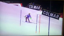 Marcel Hirscher almost hits Drone