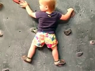 how incredible is this 19 month old climbing indoors