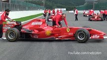10x Ferrari F1 V8, V10, V12 - Start Grid Line Up at Spa!