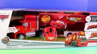 Disney Pixar Cars Remote Control Mack Truck Crashes Into RC U Command Lightning McQueen
