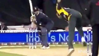 Umar Gul breaks stumps into two pieces _Best Bowling of Cricket History