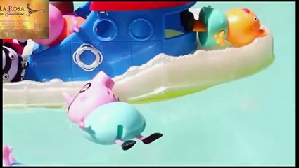 Peppa Pig SHARK ATTACK!!! Peppa Pig Family Boat Vacation Killer Whale and Sharks Pool DisneyCarToys