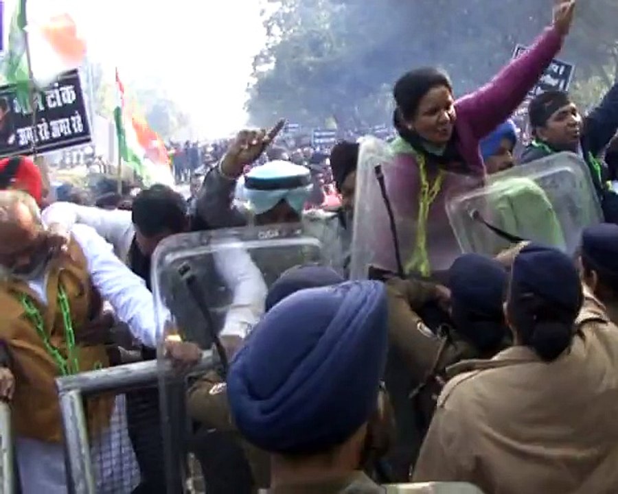 Congress Protest  water canon