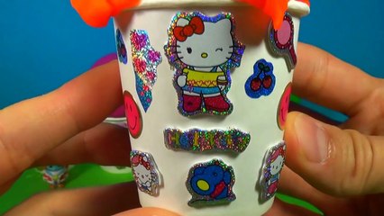 Play Doh Ice Cream surprise eggs PARTY ANIMALS SpongeBob HELLO KITTY Disney PRINCESS Cars