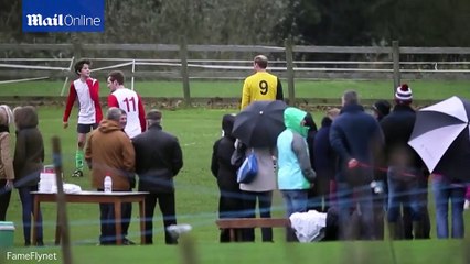 Wills & Harry take to the pitch in the annual Sandringham match