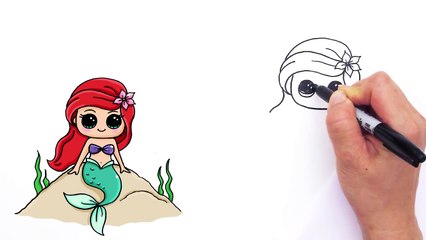 How to Draw Mermaid Ariel Cute and Easy
