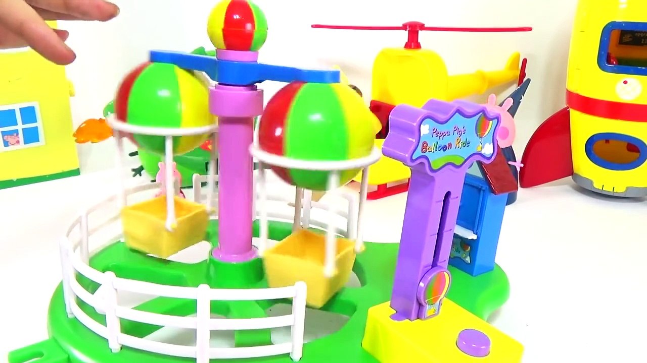 pig Peppa Pig Passeio de Balão em Português Brinquedos Peppa Pig Balloon Ride Theme Park Toys