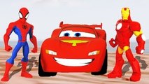 Amazing Spider man Play With Iron Man Superheroes   Mcqueen Cars with Animals Cartoons Kid