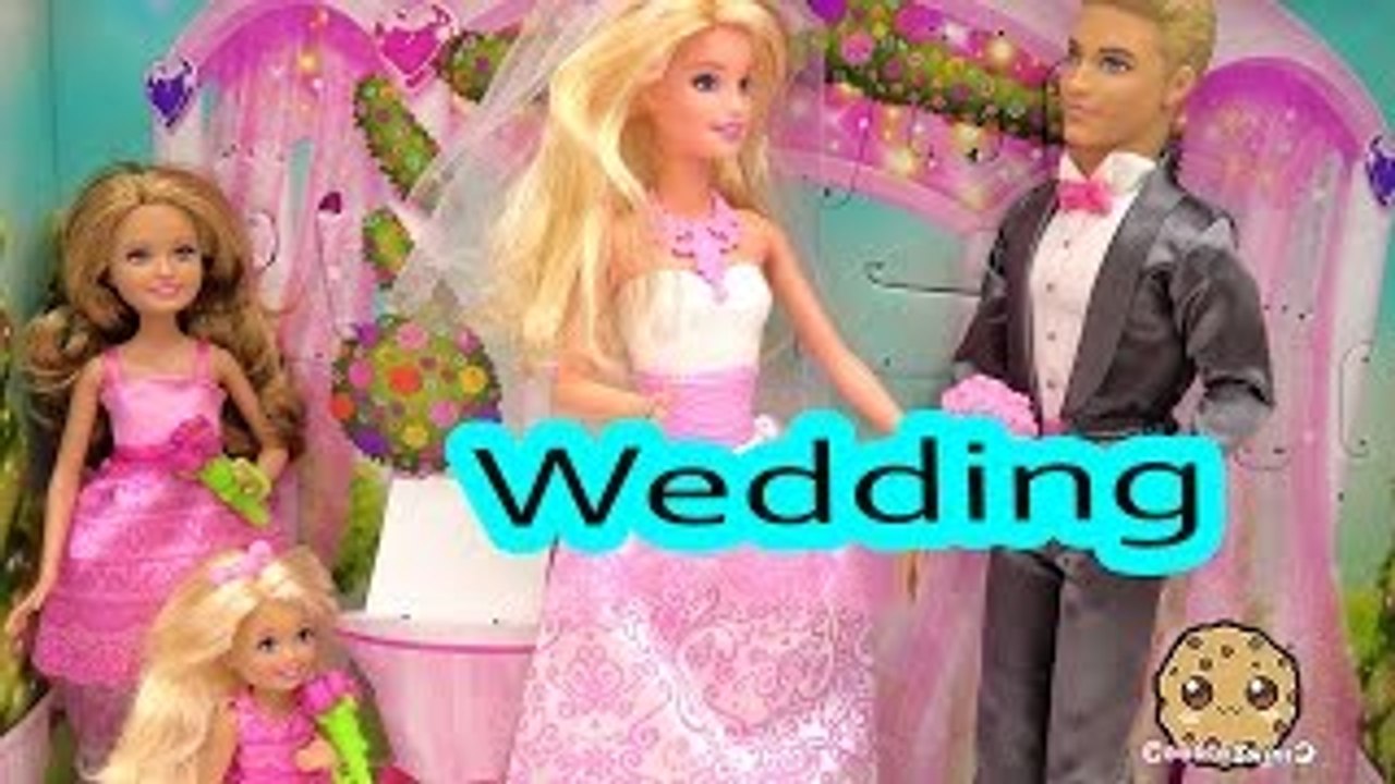 Barbie Playset Bride Dolls Wedding Day Bridal Party with Groom Ken Flower Girl Bridesmaid