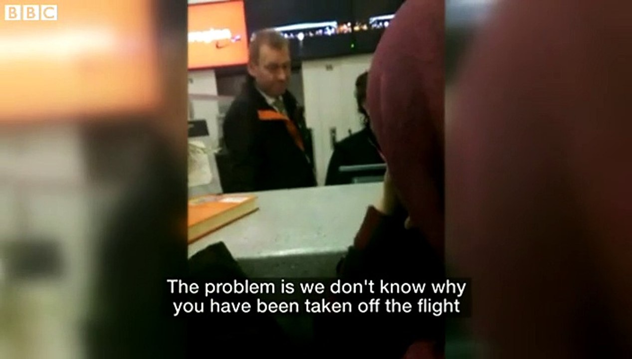 Footage shows family at Gatwick after flight permission refused