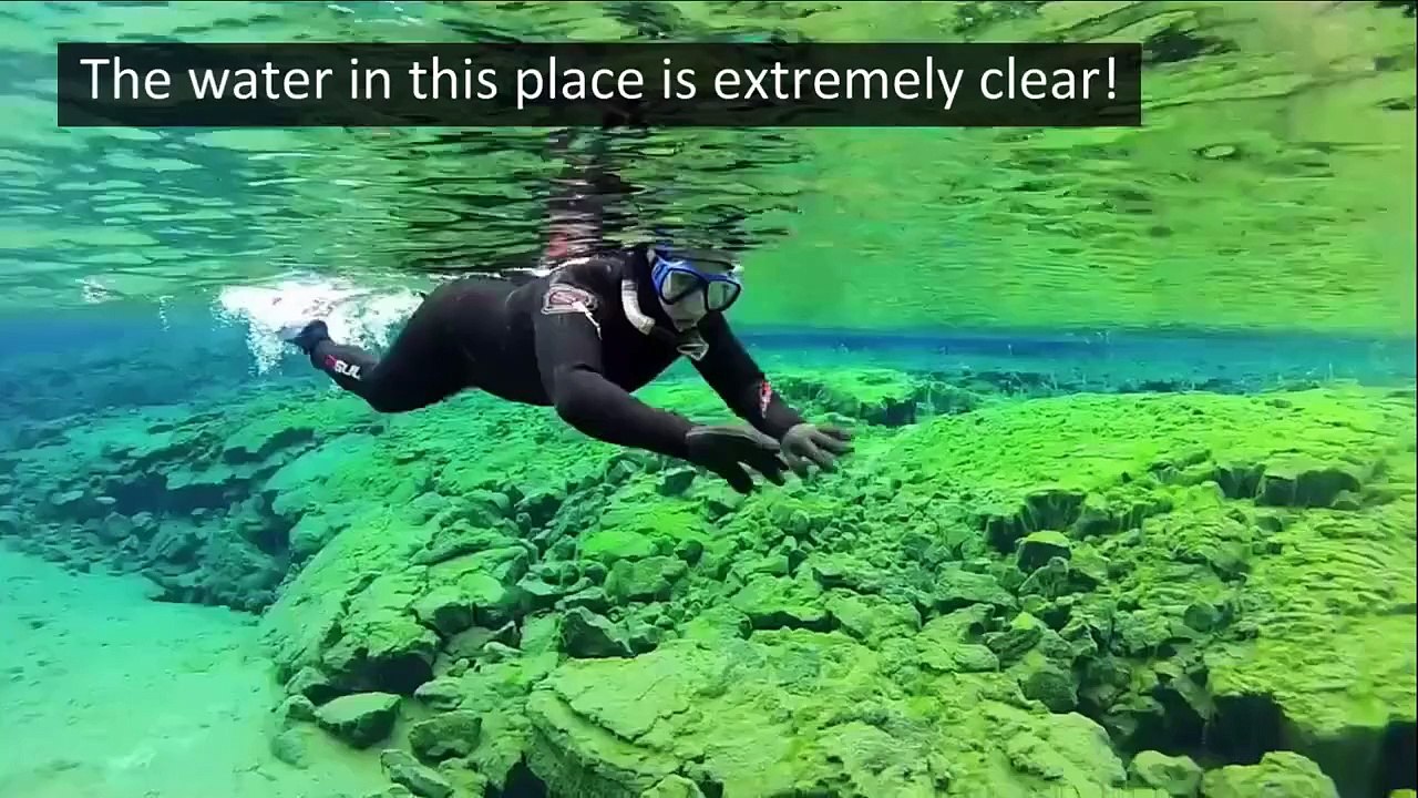Diving between two continents, Iceland.