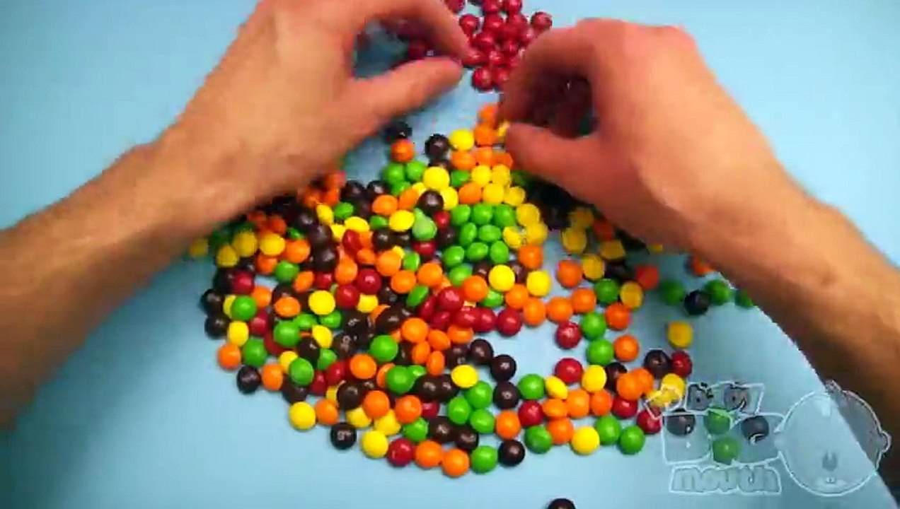 New Learn Colours with Surprise Eggs and a Skittles Rainbow! Christmas Edition!