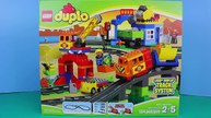 Duplo Lego Deluxe Train Set with Batman and Superman Legos Saving Spiderman Tied to Train Track