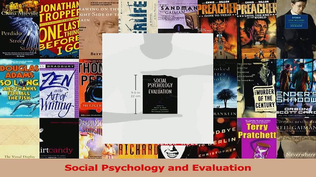 PDF Download  Social Psychology and Evaluation Read Full Ebook