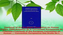 Read  Yearbook of the European Convention on Human Rights 1986Annuaire de la Convention Ebook Free