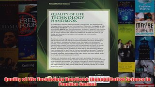 Quality of Life Technology Handbook Rehabilitation Science in Practice Series
