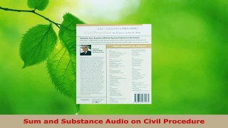 Read  Sum and Substance Audio on Civil Procedure EBooks Online