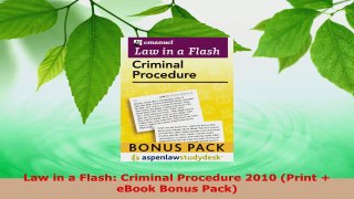 Read  Law in a Flash Criminal Procedure 2010 Print  eBook Bonus Pack Ebook Free