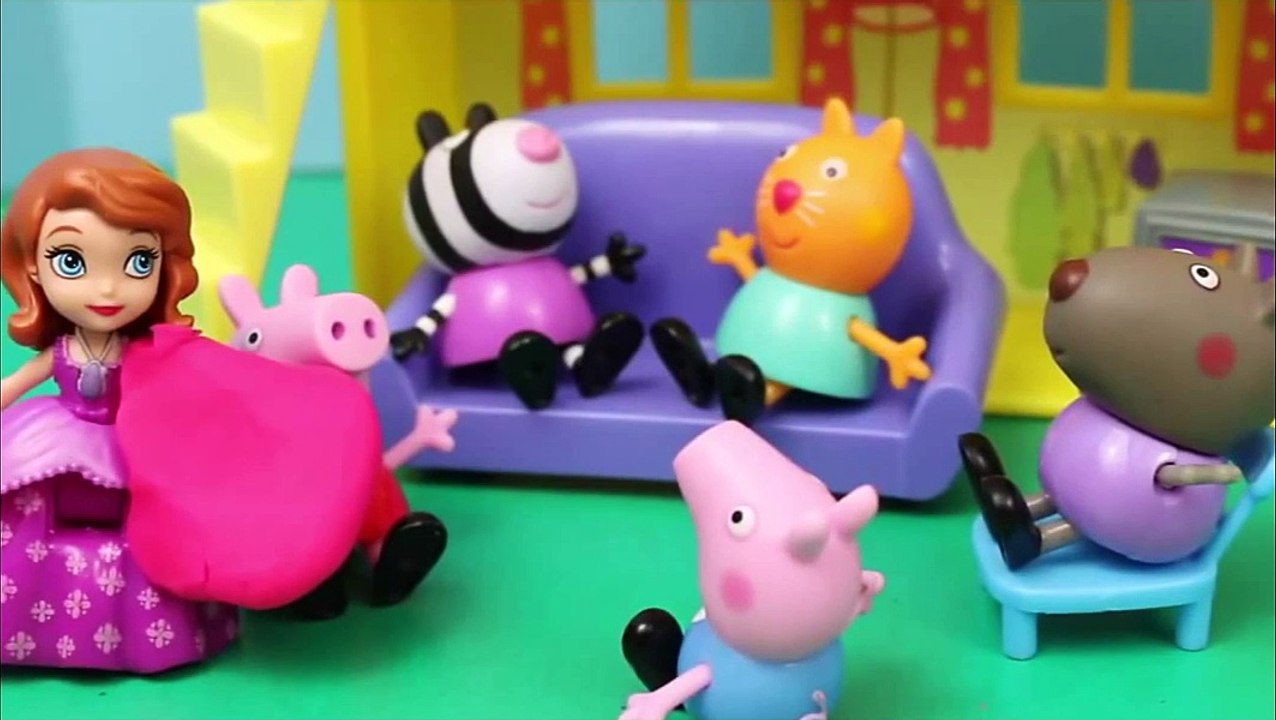 and Peppa Pig and Sofia The First SLEEPOVER Slumber Party THUNDERSTORM Play-Doh Muddy Puddles