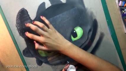 Speed Drawing: Toothless /Chimuelo (How To Train Your Dragon) | Diana Díaz