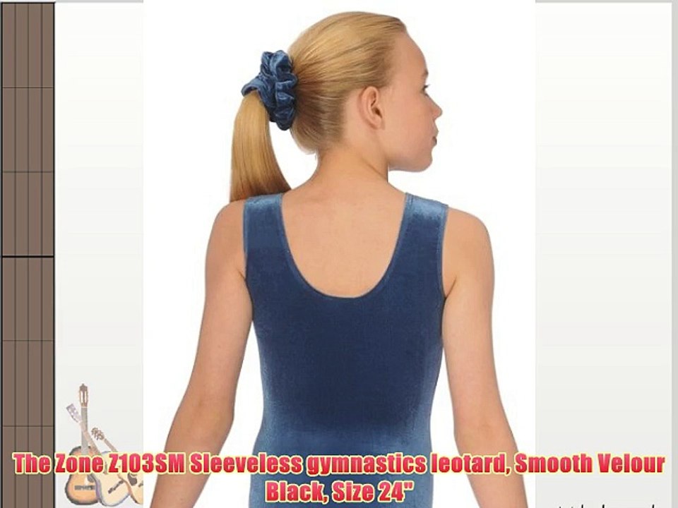 The Zone Z103SM Sleeveless gymnastics leotard Smooth Velour Black Size 24