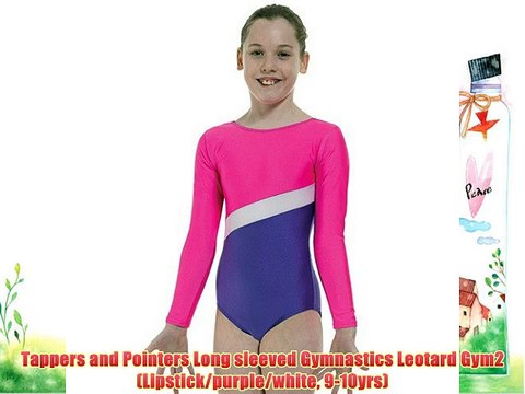 Tappers and Pointers Long sleeved Gymnastics Leotard Gym2 (Lipstick/purple/white 9-10yrs)