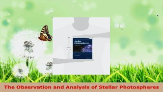 Download  The Observation and Analysis of Stellar Photospheres Ebook Free