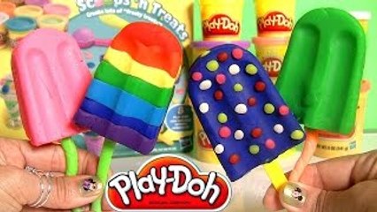 Play Doh Popsicles Scoops n Treats DIY Ice Cream Ultimate Rainbow Popsicle Paleta Ghiacci