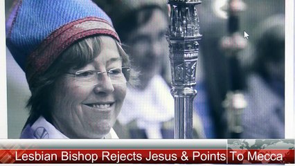 Swedish Lesbian Bishop Rejects the Cross and Points to Mecca (Eva Brunne)