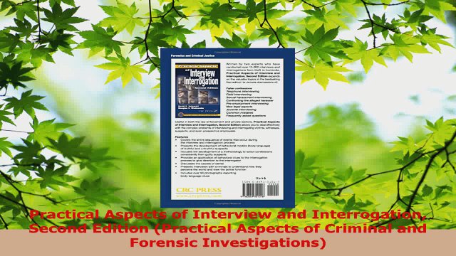 Read Practical Aspects of Interview and Interrogation Second Edition Practical Aspects of Ebook Free