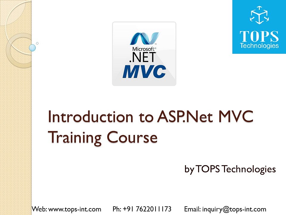 ASP.Net MVC Training Course,  Dot Net MVC Classes