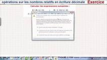 Maths 4ème -  Les nombres relatifs en écriture décimale Exercice 5