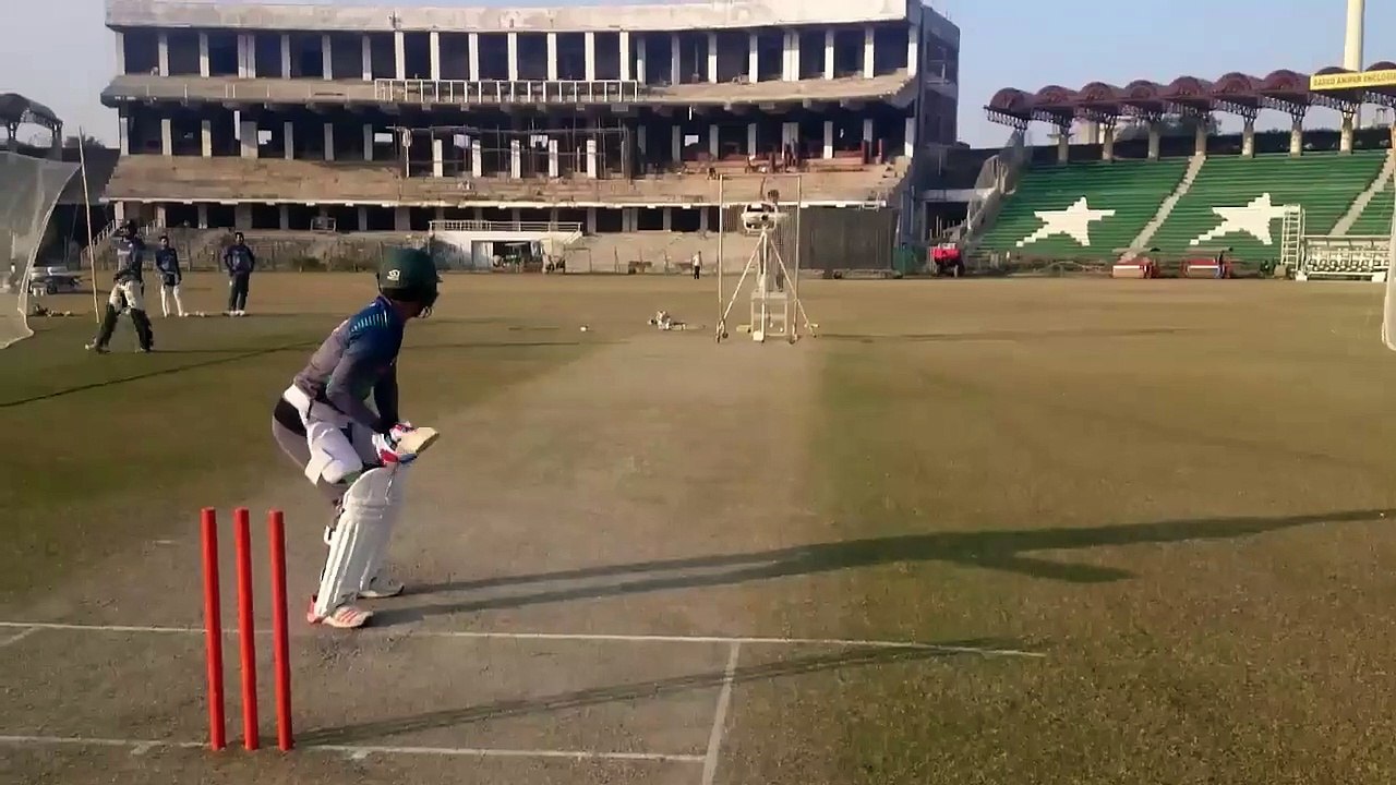 Team practice session at Gaddafi Stadium